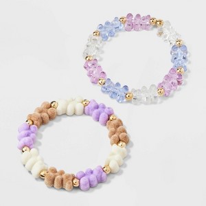 Girls' 2pk Stretch Bear Bracelet Set - Cat & Jack™ - 1 of 3