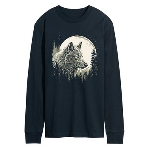 Men's - Instant Message - Wolf Moon Long Sleeve Graphic T-Shirt - 1 of 4