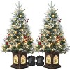 Acekool 3FT Prelit Snow Flocked Artificial Tree, 78 LED 8-Mode Battery Mini White Tree, Indoor Outdoor - 2 of 4