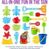 Beach Toys- 18pc Sand Set with Sifter, Rake, 4 Tools, 10 Molds Mesh Bag - 2 of 4