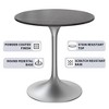 LeisureMod Verve 27" Round Dining Table - Sintered Stone Top with Brushed Chrome Pedestal Base Accent Side Table for for Kitchen and Home - 3 of 4