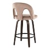 LumiSource Set of 2 Ava Counter Height Barstools Dark Velvet - 4 of 4
