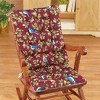 Collections Etc Bird Tapestry 2-Piece Burgundy Rocking Chair Cushions 9.5 X 17.5 X 1 - image 2 of 2