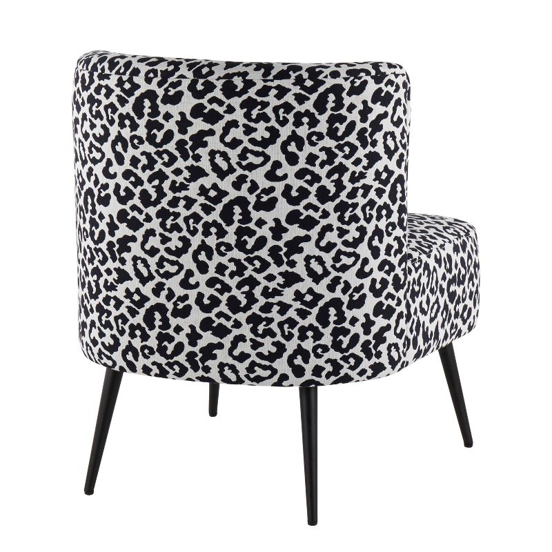 Fran Contemporary Leopard Fabric Slipper Chair - LumiSource, 4 of 12