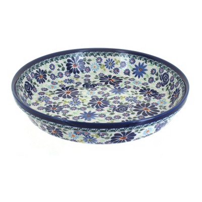 Blue Rose Polish Pottery Fantasy Pie Plate