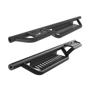 Running Boards w/Two Stairs Design All-Steel Build, Bolt-on Side Steps Compatible with 1997-2006 Jeep Wrangler TJ 2 Door, Black Powder Coated Nerf Bar - 1 of 4