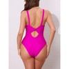 INSPIRE CHIC Women's O Ring Cut Out Deep V Monokini Bikini, Tummy Control Swimwear Bathing Suit 1 Set - 3 of 4