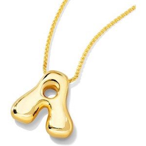 Bubble Initial Necklace Gold Plated Balloon Charm Birthday Gift - 1 of 4