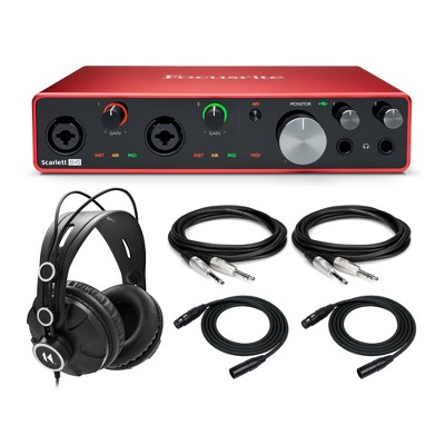 Focusrite Scarlett 8i6 3rd Gen 8x6 USB Audio Interface with Headphones Bundle