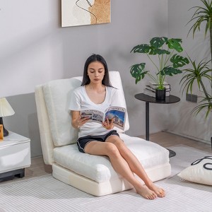 Hooseng Bean Bag Bed, Folding Sofa Bed for Adults with Washable Velvet Cover, 4 in 1 Convertible Floor Sofa Couch for Living Room Bedroom - 1 of 4