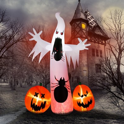 FURNIinspire Decorative Holiday Scene Props Halloween Inflatables Ghost Spider Pumpkin Outdoor Decoration for Yard, Multicolored, 47.2"*98.4"*141.7"