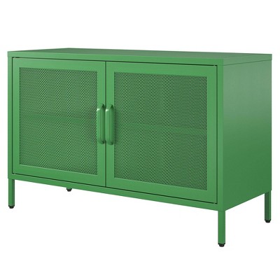 Kelly Green Metal 2 Door Storage Cabinet with Mesh Doors