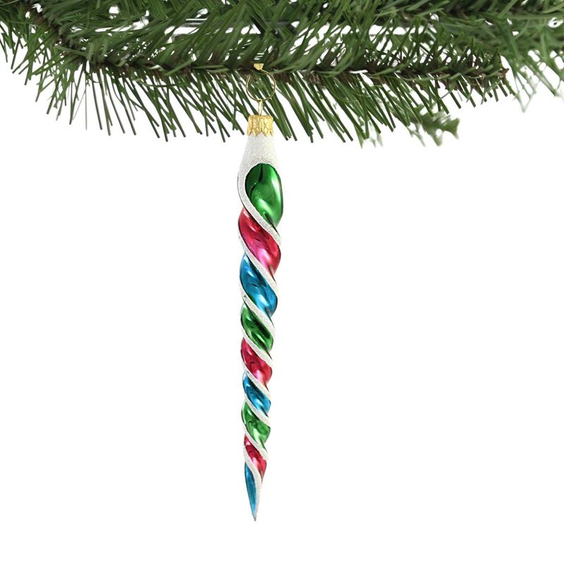 Sbk Gifts Holiday Vintage Brite Twisted Icicle  -  1 Glass Ornament 8.00 Inches -  Ornament Teal Green Fuchsia  -  Sbk221019  -  Glass  -, 2 of 4