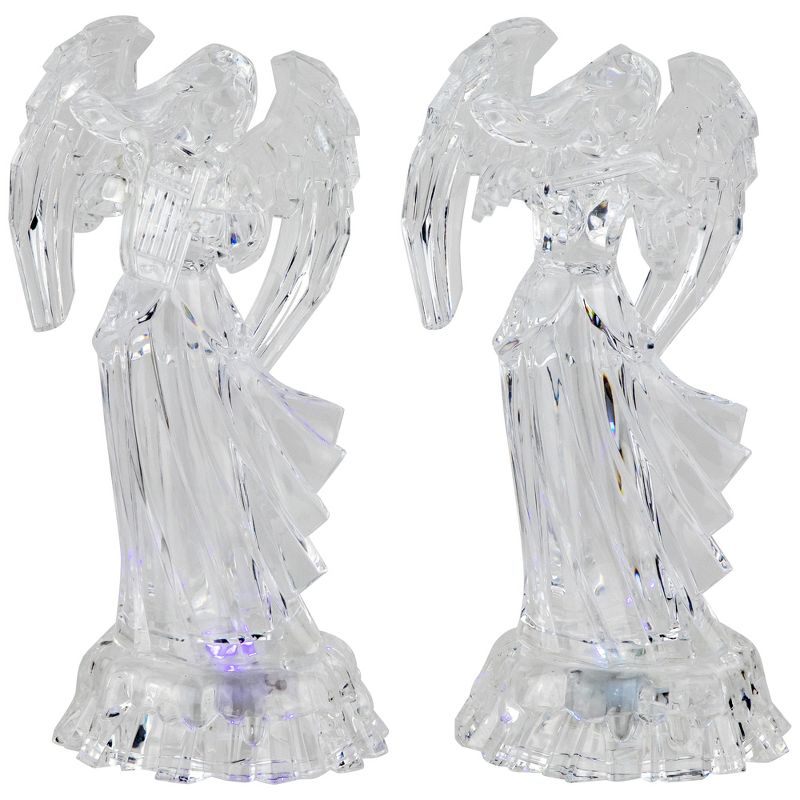 Northlight LED Lighted Color Changing Angel Acrylic Christmas Decorations - 9" - Set of 2, 3 of 8