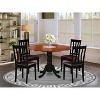 HomeStock 5-Piece Round Black and Cherry Finish Solid Wood Top Dining table with 4 Chairs - 2 of 4