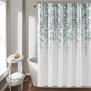 Weeping Flower Shower Curtain Blue/Gray - Lush Decor