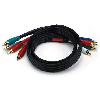 Monoprice Video/Audio Coaxial Cable - 3 Feet - Black | 22AWG 5-RCA Component Gold plate connectors