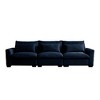 Okak Comfy Sofa with 3 Waist Pillows, Modern Corduroy Upholstered Couch 3 Seater Deep Seat for Living Room,Apartment, Blue - 3 of 4