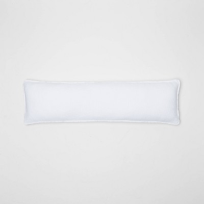 Lumbar Textured Chambray Cotton Bed Decorative Throw Pillow - Casaluna™