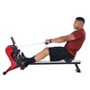 Stamina Products Magnetic Home Indoor Compact Rowing Machine Rower with Built In Wheels, LCD Monitor, Bottle Holder, and Smart Workout App, Black/Red - 2 of 4