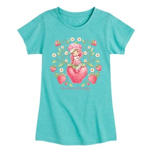 Girls' - Strawberry Shortcake - Giant Strawberry Fitted Short Sleeve Graphic T-Shirt - 1 of 4