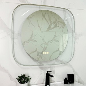 ARTLOGE Modern 31.5in 3 Color LED Bathroom Mirror W/ Backlit Clear Glass Frame Defog Dimmable HD - 1 of 4