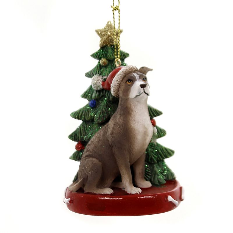 Kurt Adler 4.0 Inch Dog With Tree Ornament Gold Star Tree Ornaments, 1 of 4