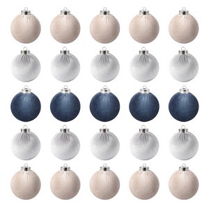 Christmas Tree Ornaments, Christmas Decorations 25 Pack - 3.15 Inch (8cm) Flocked Plastic Balls, Xmas Hanging Ornaments for Tree, Home, Holiday Party - 1 of 4