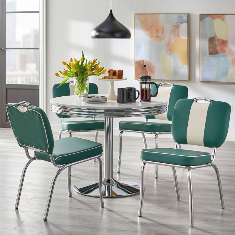 Set of 2 Raleigh Retro Dining Chairs Dark Green - Buylateral, 4 of 5