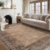 Washable Vintage Border Runner Rug Non-Slip Low Pile Stain-Resistant Boho Throw Carpet for Kitchen Hallway Living Room Bedroom. - 2 of 4