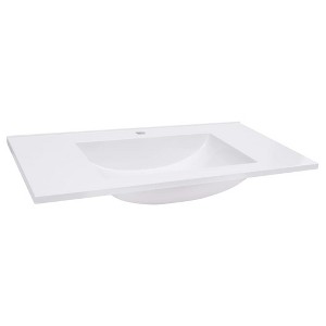 vidaXL Wash Basin Bath Sink Built-in Basin Vanity Sink Small Bathroom Sink SMC - 1 of 4