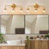 POWLIG 22.44-in 3-Light Gold Modern Dimmable Bathroom Vanity Light with Clear Glass Shade - 4 of 4