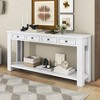 Whisen Rustic Rectangle Wood Console Table with 4-Storage Drawers and Bottom Shelf - image 4 of 4