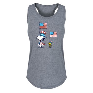 Women's - Peanuts - Snoopy Woodstock March Graphic Racerback Tank - 1 of 4