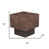 HomeRoots 22" Black And Brown Solid Wood Square End Table - 3 of 4