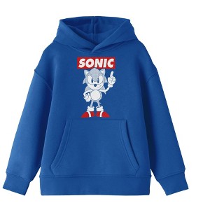 Sonic the Hedgehog Character and Logo Youth Royal Blue Hoodie - 1 of 2