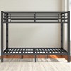 Queen Over Queen Metal Bunk Bed Frame with Dual Side Ladders, Heavy-Duty Steel Bunk Bed , Space-Saving Design,kids bed - 4 of 4