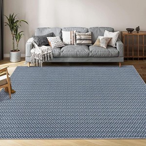 Acekool Vintage Braided-Look Area Rug, Washable Non-Slip Boho Carpet, Soft Low Pile Indoor Accent for Living Room Bedroom Kitchen - 1 of 4