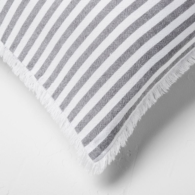 Lumbar Heavyweight Linen Blend Stripe Decorative Throw Pillow - Casaluna™, 4 of 5