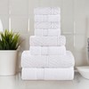 Chevron Zero Twist Cotton Solid and Jacquard Hand Towel Set of 6 by Blue Nile Mills - 2 of 4
