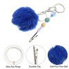 Unique Bargains Beaded Card Grabber Keychain with Pom Ball Blue - 3 of 4
