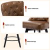 26" H Set of 2 Swivel Bar Chair with Back Solid Wood Legs and Faux Leather Upholstered Back for Kitchen Island - 3 of 4
