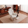 ORRD Ivory Teddy Fabric Nursery Rocking Chair with Pillow & Footrest, 250 lbs Capacity Accent Armchair for Living Room & Bedroom - 3 of 4