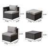 8 Pieces Outdoor Patio Sofa Sets All Weather Weaving Sectional PE Rattan Wicker Patio Conversation Set w/ Storage Table - 4 of 4