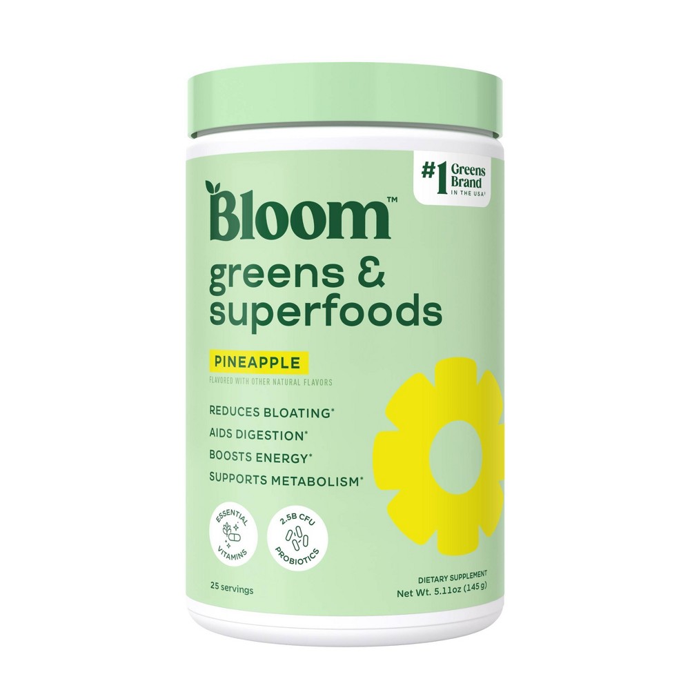 BLOOM NUTRITION Greens and Superfoods Powder - Pineapple - 25ct