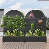 Spassway Arch Metal Planter Box with Trellis Raised Garden Bed with Wheels Pot Planter for Climbing Plant Decorative Privacy Screen - 2 of 4