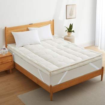 Puredown Organic Cotton Pillow Top Mattress Topper Feather Bed