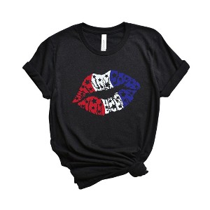 Simply Sage Market Women's Patriotic Lips  Short Sleeve Graphic Tee - 1 of 4