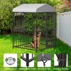 Large Outdoor Dog Kennel, Metal Dog Cage with Waterproof Roof, Rotating Feeding Bowl and Lock, for All Dog Breeds for Backyard - 3 of 4