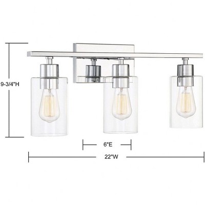 Lambert 3-Light Polished Chrome Bathroom Vanity Fixture